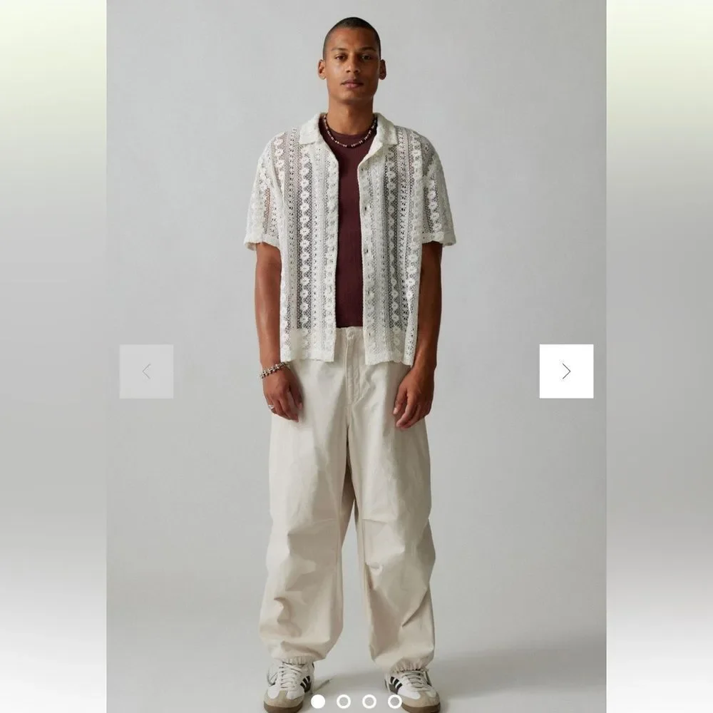 Urban outfitters iets frans… Balloon‎ Cargo Pant cream color size M NWT in pkg